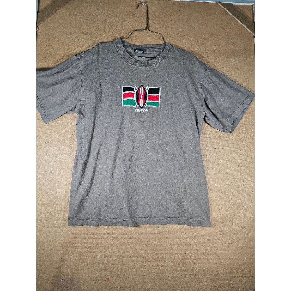 RARE Airborne Brown Out Of Africa Embroidered Tee Shirt Size L